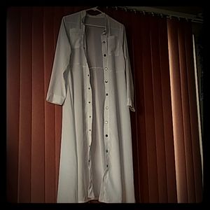 Lovely white button down long sleeve dress